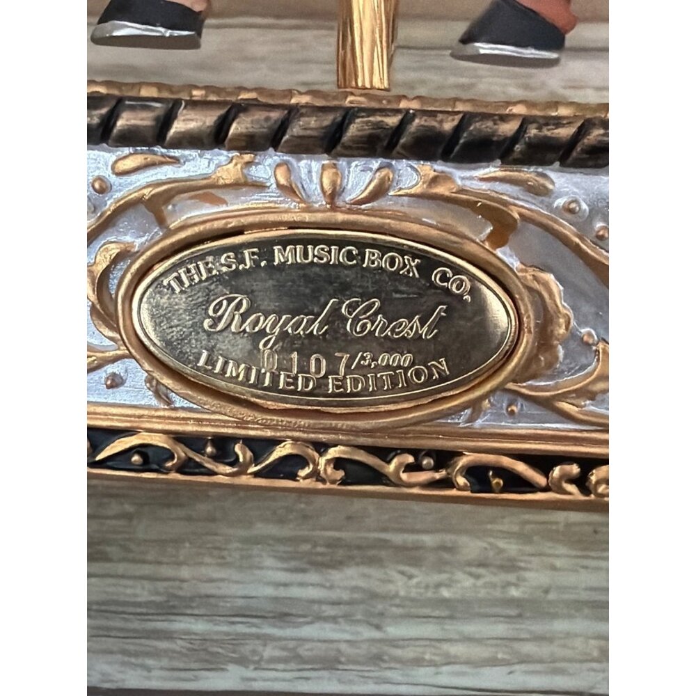 San Francisco Music Box Co Ltd Ed Royal Crest Carousel Horse Plays Polonaise - Picture 3 of 16